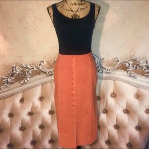 Vintage 70s Retro Burnt Orange Pencil Skirt